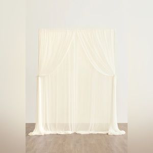 Ling’s Moment Wedding Backdrop Curtains 59" x 10ft (Set of 2) - Ivory